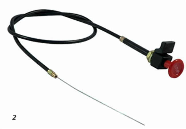 Tirante stop motore,cavo lunghezza 1200mm con leva d'arresto e pomello stop rosso