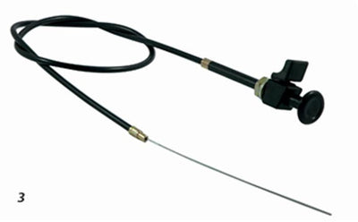 Tirante stop motore,cavo lunghezza 1200mm con leva d'arresto e pomello nero