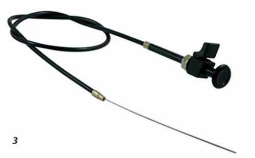 Tirante stop motore,cavo lunghezza 2200mm con leva d'arresto e pomello nero