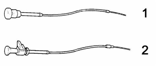 Tirante stop motore,cavo lunghezza 2200mm con leva d'arresto e pomello nero