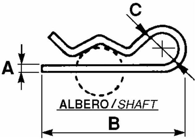 Coppiglia ø4 lunghezza 76mm confezione da 75 pezzi
