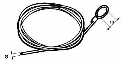 filo freno 3x2500mm con testa a cappio confezione da 15 pezzi