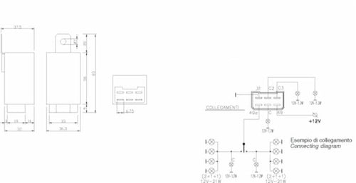 Intermittenza 6 poli 12V Confezione da 1pz
