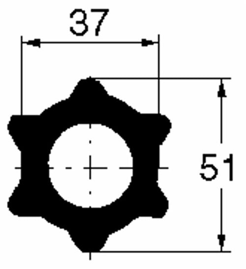 Tubo cardanico interno a stella tipo s4 lunghezza 3mt adattabile a Walterscheid