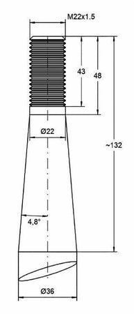 Punta per forca letame di alta qualità ø 36mm lunghezza 800mm