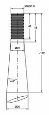 Punta per forca letame di alta qualità ø 36mm lunghezza 800mm