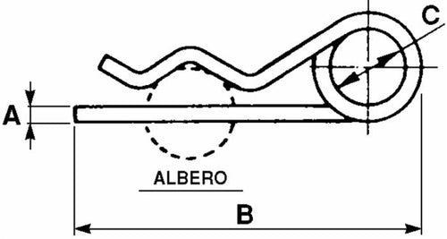 Coppiglia doppio giro ø6x150mm