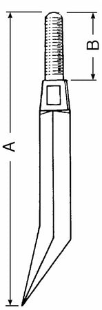 Dente per erpice lunghezza 460mm lunghezza filetto 60mm confezione da 10 pezzi