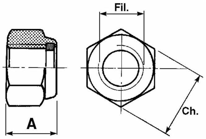 Dado M20x1,5 autobloccante per denti erpice confezione da 10 pezzi