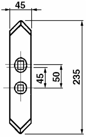 Vomere Reversibile Balestra 45x7mm Interasse 45-50mm confezione da 3 pezzi