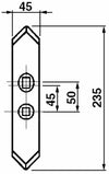 Vomere Reversibile Balestra 45x7mm Interasse 45-50mm confezione da 3 pezzi