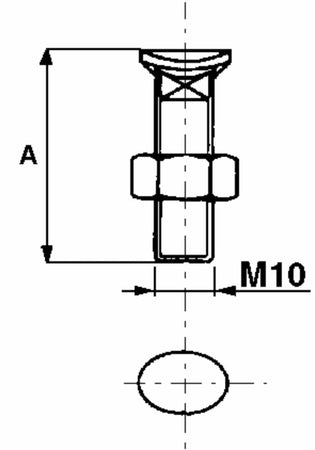 Bullone testa ovale M10x55 con dado confezione da 25 pezzi