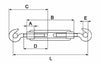 Tenditore Acciaio 2 Ganci Ø 5/16 L min 162mm