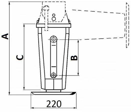 Servotimone tipo cric ø70x260mm