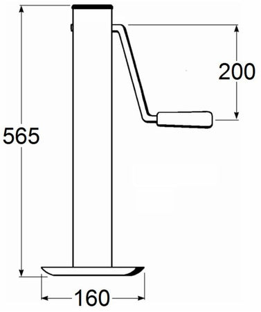 Servotimone con manovella laterale 60x565mm portata 800kg