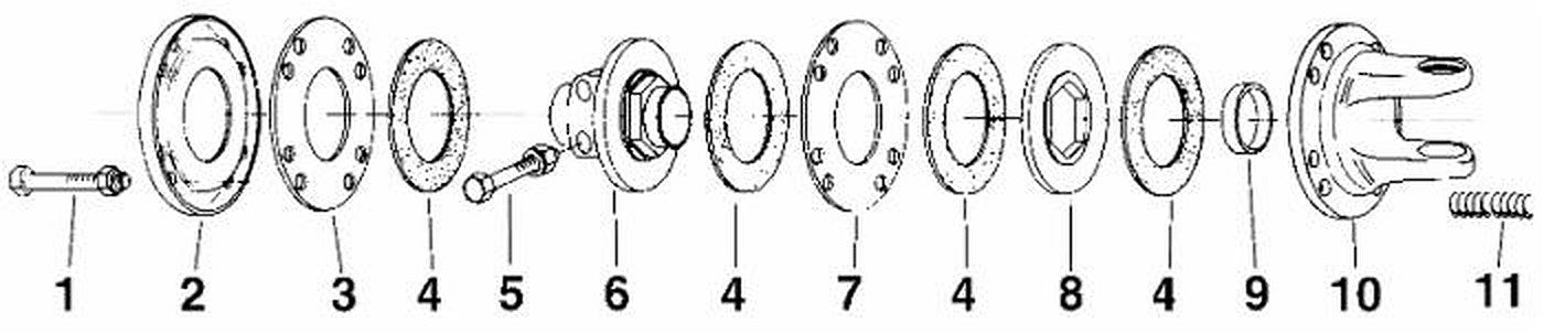 Molla ricambio per limitatori a dischi di attrito adattabile By-Py filo ø 6 confezione da 10 pezzi