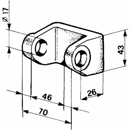 Supporto per cerniera tipo "Roma" Ø 17mm confezione da 3 pezzi