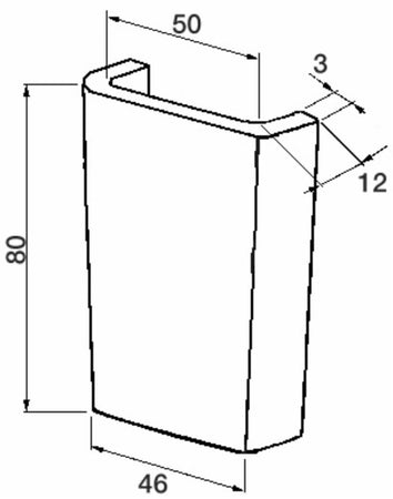 Supporto per leva freno 80X40mm
