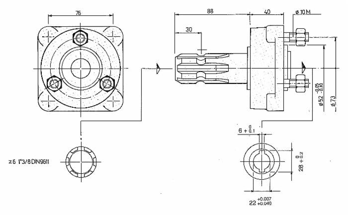 Traino maschio per pompa ad ingranaggi