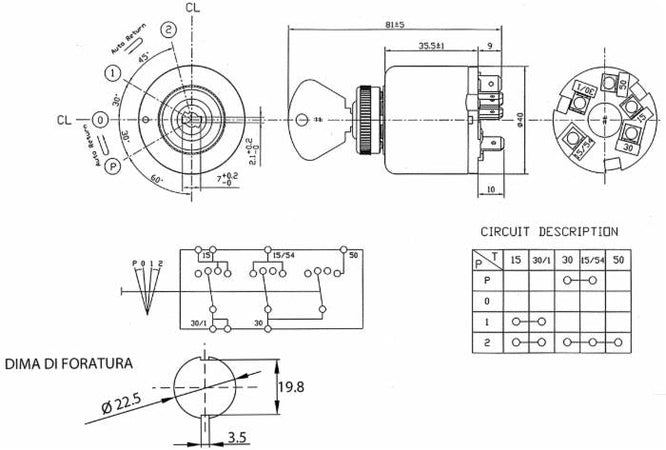 Quadro di avviamento con preriscaldo per trattore