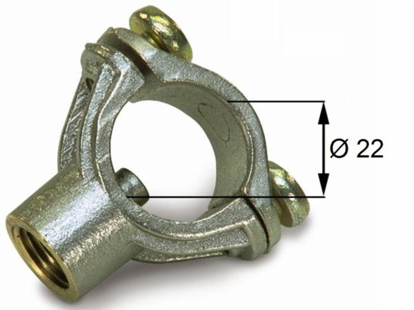 Morsetto Nichelato Viti Acciaio Inox Ø 22mm confezione da 3 pezzi