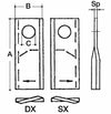 Coltello per falciatrice lunghezza 110mm larghezza 49mm