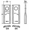 Coltello per falciatrice lunghezza 116mm foro Ø 18,25mm