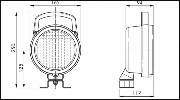 Faro da lavoro alogeno con supporto orientabile Ø 161mm