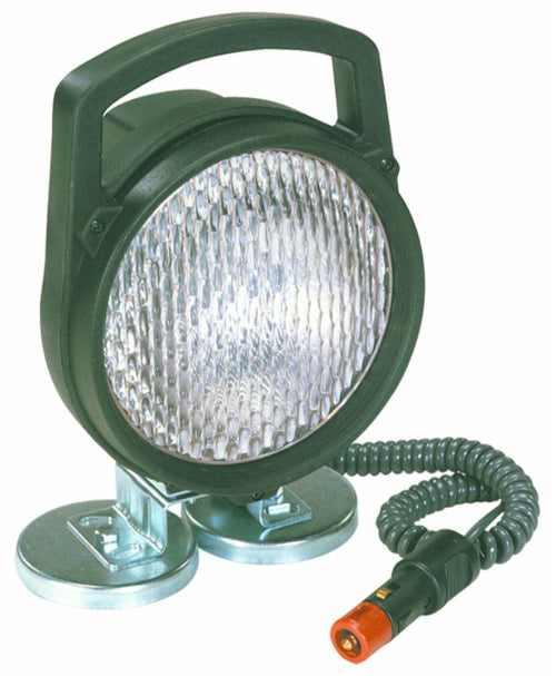 Faro da lavoro alogeno Ø 161mm con base magnetica e cavo spiralato
