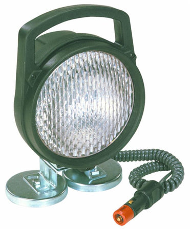 Faro da lavoro alogeno Ø 161mm con base magnetica e cavo spiralato