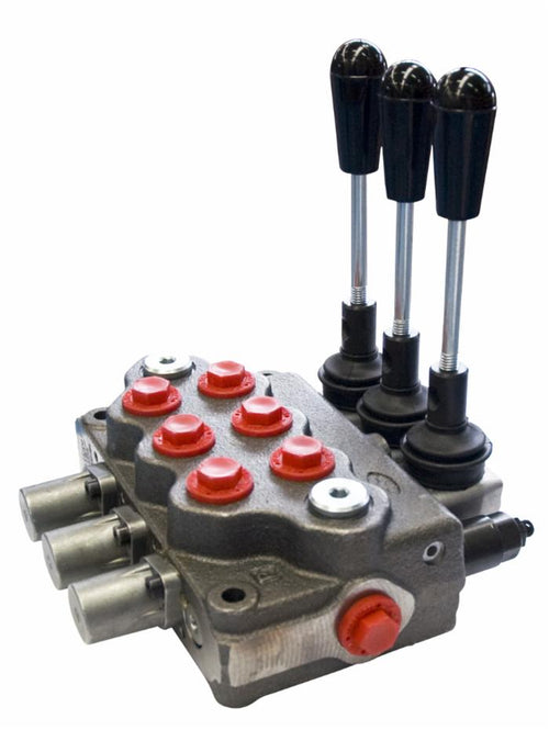 Distributore idraulico da 1/2 a 3 leve doppio effetto 80L