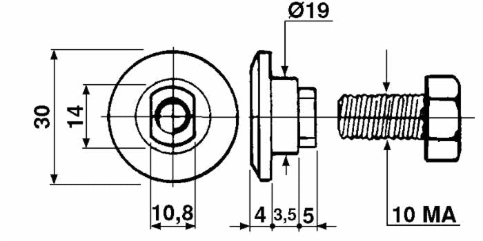 Piattello Portalama con Bullone BCS 562296140 + 311122081 confezione da 5 pezzi