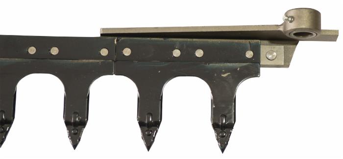 Dentiera 12 denti con testa tranciata lunghezza 1,75 mt adattabile a Gaspardo FB 940