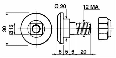 Bullone portalama adattabile Agram Taarup confezione da 5 pezzi