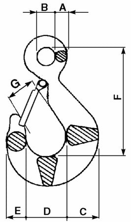 Gancio con sicura portata 1000kg confezione da 2 pezzi