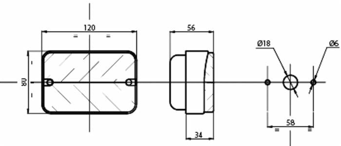 Fanale posteriore alogeno dx-sx 120x80mm confezione da 2 pezzi