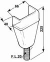 Supporto piantone lungo Ama maschio con filetto M20