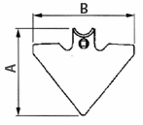Vomerina triangolare Ama per molla flex da 155x150mm
