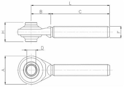 Tirante per terzo punto terza categoria Ø 32mm filettato M40x3 Dx