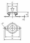 Supporto antivibrante a campana 48x23mm con foro Ø 8mm