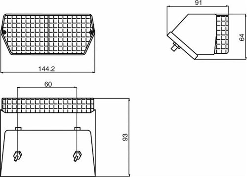 Fanale direzione e posizione sx 144,2x64mm