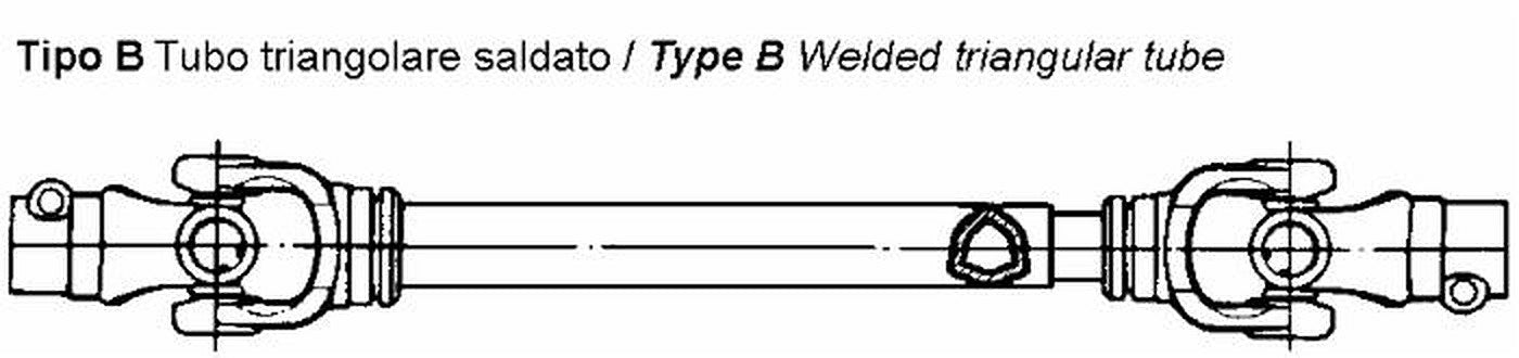 Cardano standard 1x700 con tubo triangolare saldato