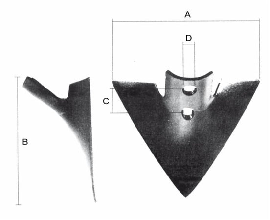 Vomere 210x190 centrale per molla quadra confezione da 5 pezzi
