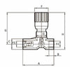 Regolatore di flusso bidirezionale da 1/4 in ottone