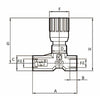 Regolatore di flusso bidirezionale da 1/2 in ottone