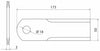 Coltello trinciapaglia con foro Ø 18mm lunghezza 173mm