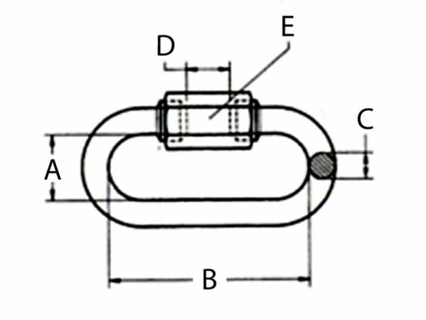 Maglia rapida zincata per catene Ø 8mm confezione da 10 pezzi
