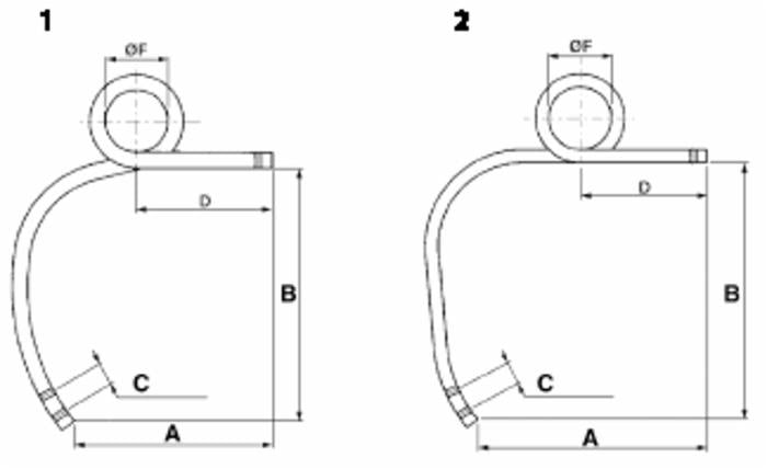 Molla sinistra per coltivatore 20x20mm
