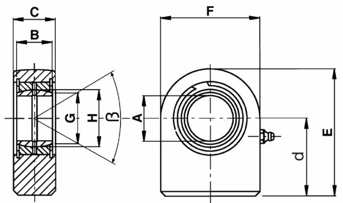 snodo sferico posteriore per terzo punto Ø 40mm