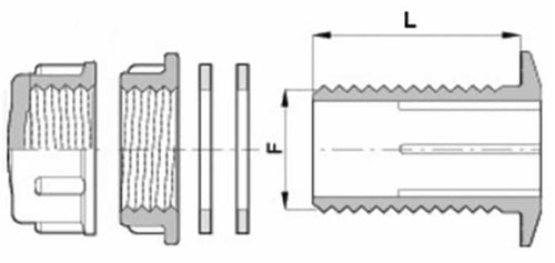Tappo di scarico con guarnizioni passaparete G11/2